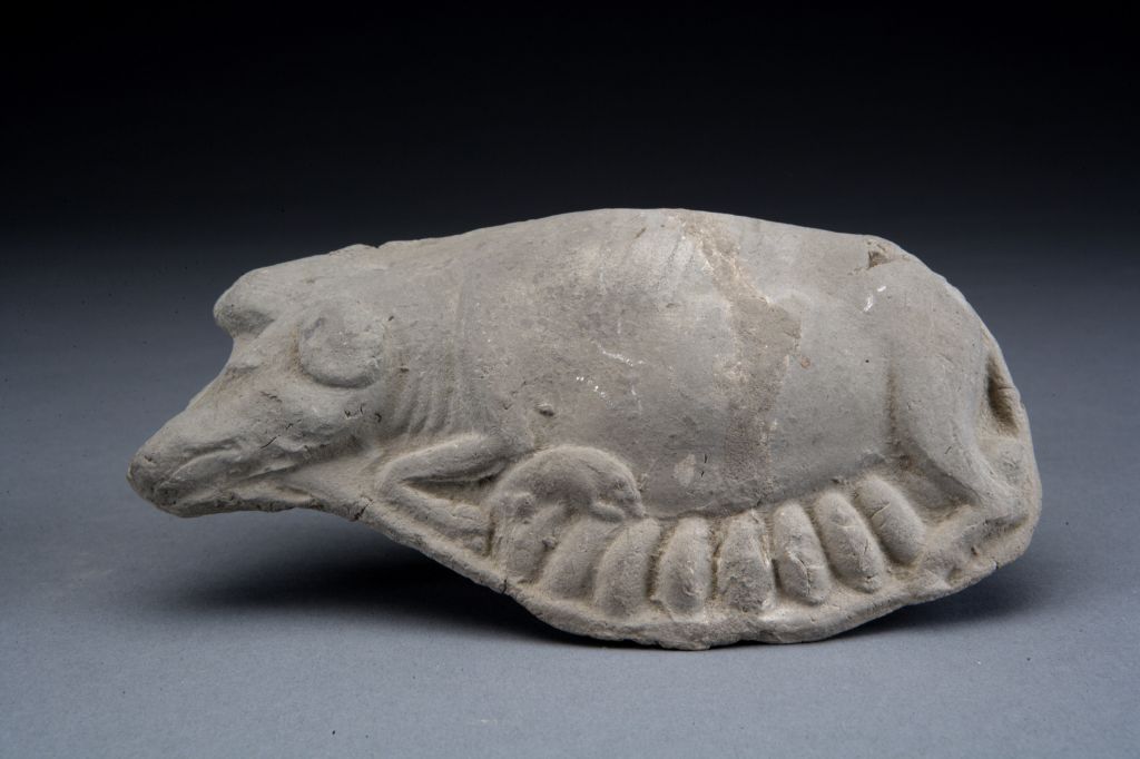 图片[1]-Pottery mother and son lying pig-China Archive